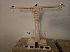 Hook and Ring Game with Shot Ladder, Ring Toss Game for Adults, Wooden Ring Hook