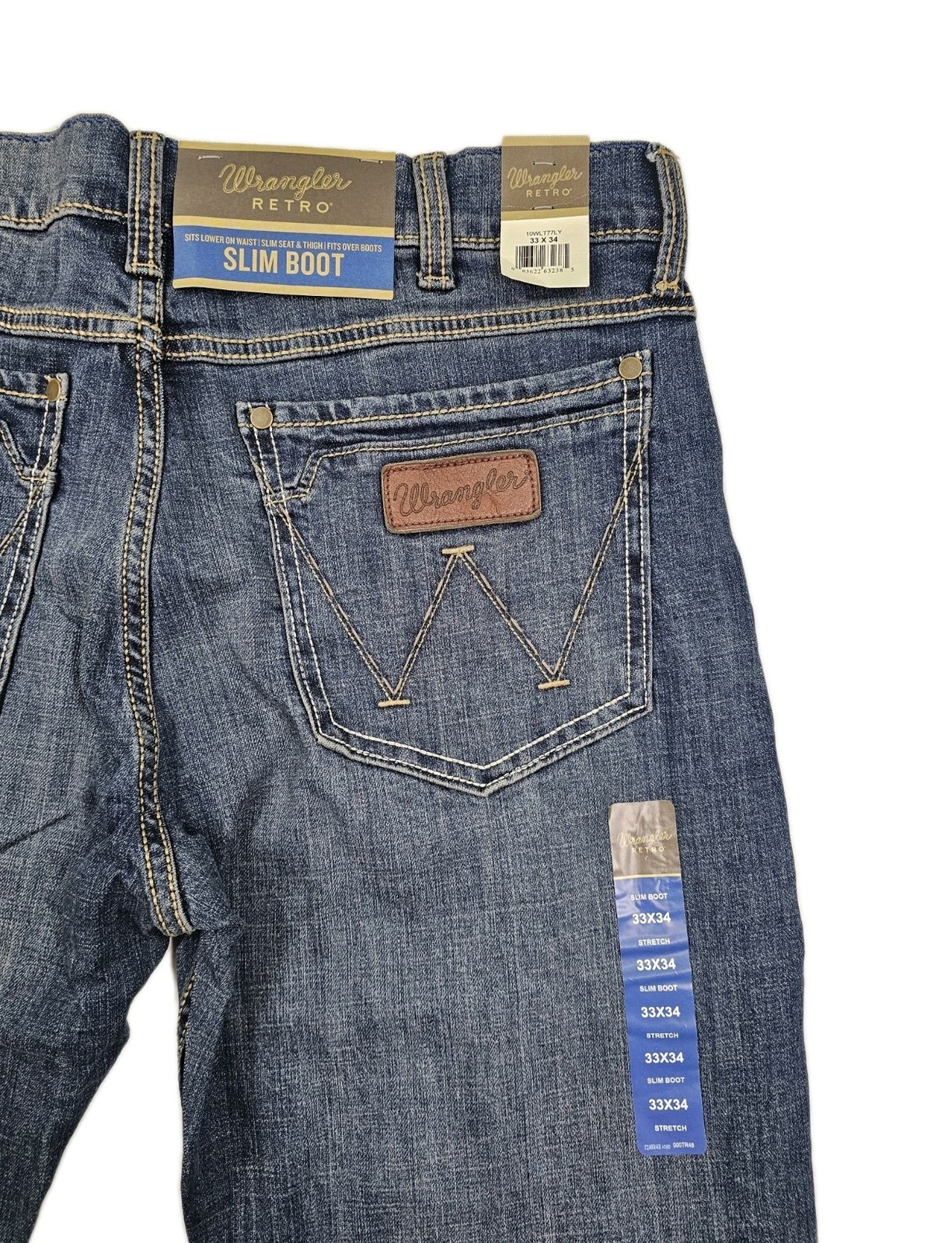 S Retro Slim Fit Bootcut Denim Blue Jeans Low Rise 10wlt77ly