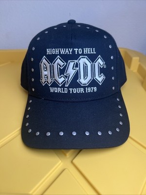 AC/DC Baseball Hat Cap Studded Black NWT Highway To Hell World Tour 1979 , NWT