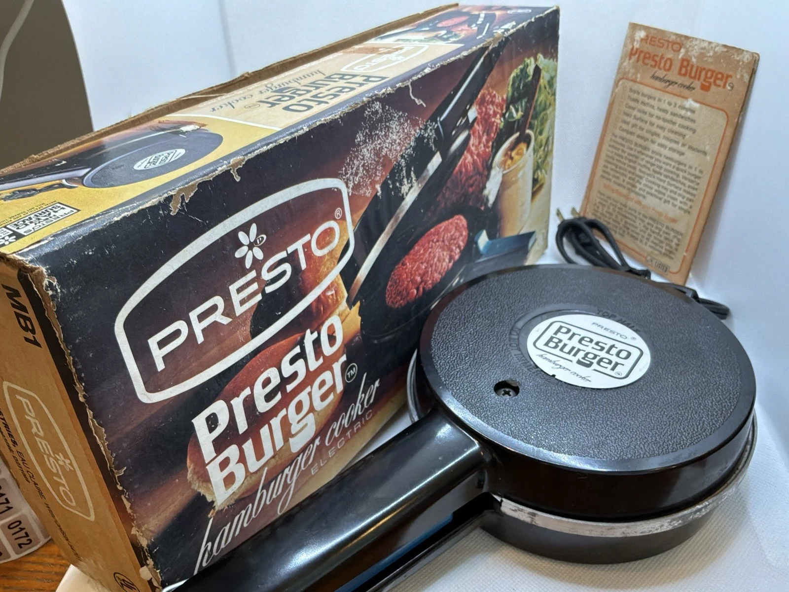 Presto Quick Burger Cooker Vintage Hamburger Complete Works 1970s Great Retro