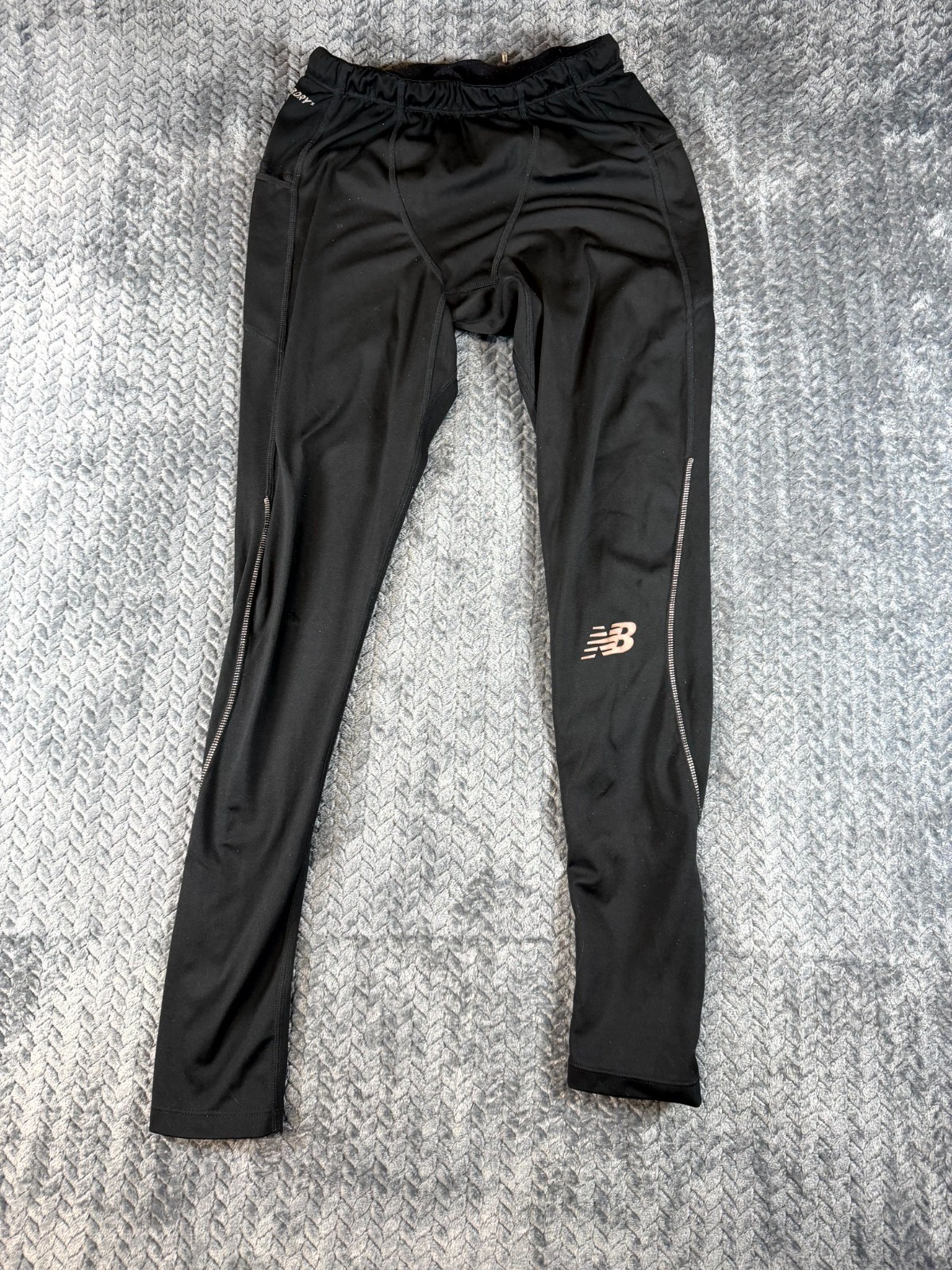 New Balance Impact Run Tight Mens Medium Black Compression Fitted Ankle Zip