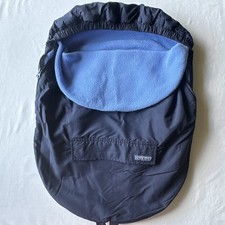 Lands' End Aircore 300 Stroller Footmuff Black/Blue Fleece Lined
