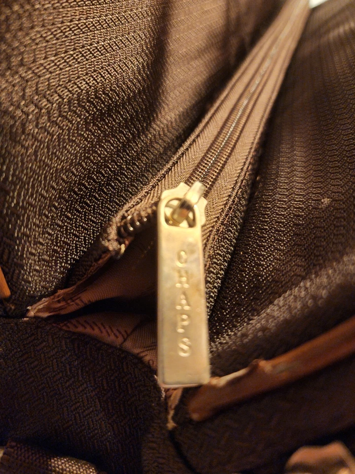 CHAPS винтажный стиль путешествий сумка с короткими ручками коричневый Weekender большая наплечная и ручная сумка - Изображение 3 из 4