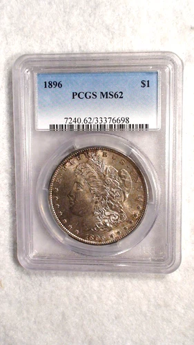 1896 P Morgan Dollar PCGS MS62 UNCIRCULATED TONED $1 Coin BUY IT NOW!