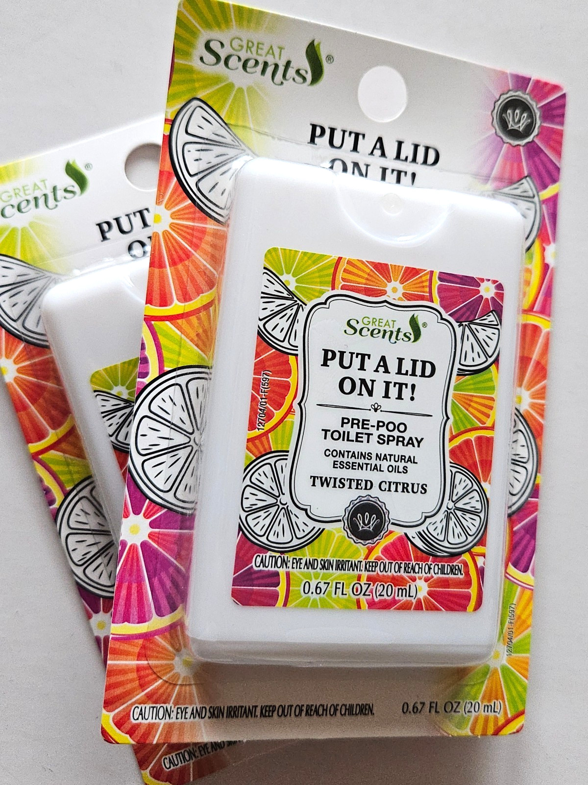 Great Scents Put a Lid on It! Pre-Poo Toilet Spray 2 Pack, Twisted Citrus Scent