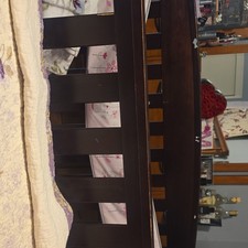 Dark Brown Wood baby crib Bed Frame. for Bedroom and kids crib with mattress