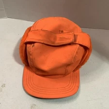 Blaze Orange Long Ear Flap Winter Hunting Trapper Hat -Large