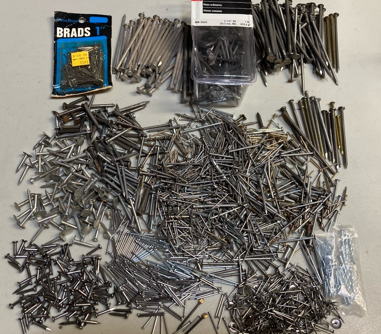5+ LBS Vintage Lot Mixed Hardware Nails
