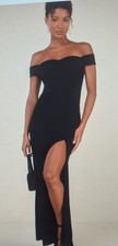 Lulu Beyond Excellent Black Off-the-Shoulder Mermaid Maxi Dress - Large New
