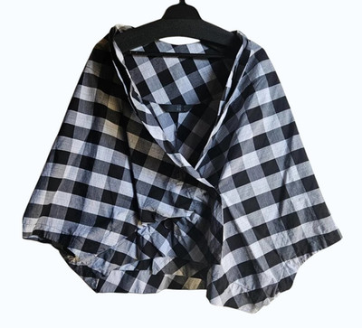 MOYURU Block Check Summer Jacket Blouse Size 40 Japanese Designer