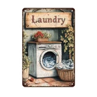 Laundry Room Decor Wall Art Vintage Metal Tin Sign Funny Poster for Laundry B...