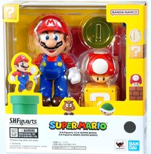 S.H.Figuarts Super Mario Action Figure Bandai Nintendo Mushroom Coin Block New