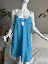 Vintage Lingerie Slip Size 1X Intimate Moods Blue 90s Paisley Nightie
