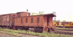 Original Color negative CB Q Railroad wood caboose 