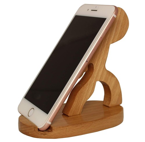 Wooden Mobile Cell Phone Stand Holder for All Type of Smartphones and Tabs - Photo 2 sur 6