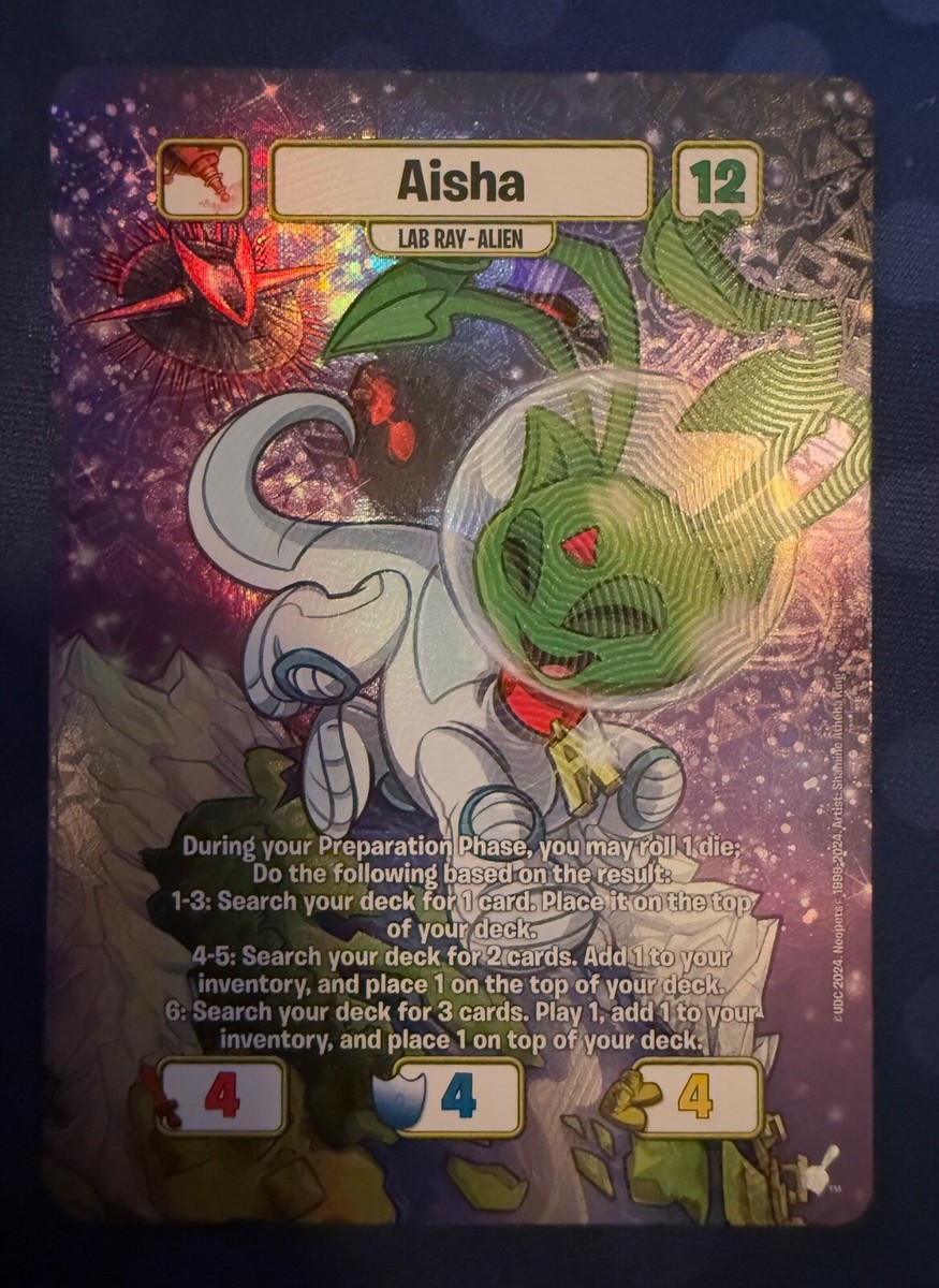Neopets Battledome TCG 25th Anniversary TEXTURED FOIL Alien Aisha