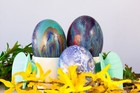 5 Colours Gelatine Dye Paint + Glitter for Decorating Easter Eggs Art Craft