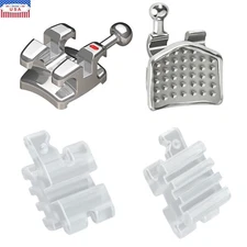 Dental Orthodontic Brackets Metal Ceramic Clear Brace Aesthetic Roth MBT 022 345