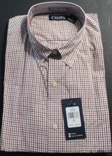 Chaps Red and Black Check Classic Fit Cotton Blend Size Large NWTS