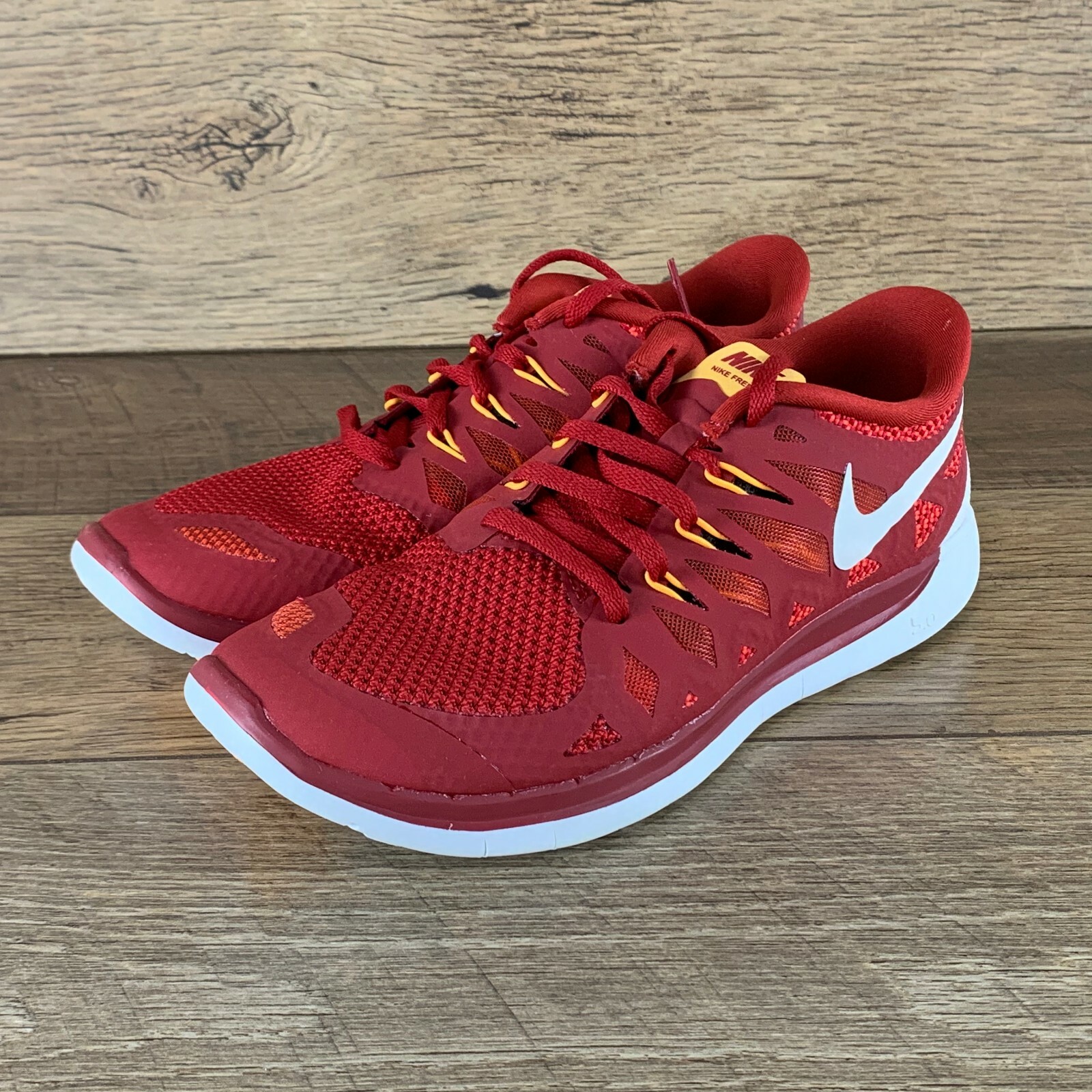 NEW NIKE FREE 5.0 GS 644428 600 RED WHITE BIG KID RUNNING SHOES BOYS SZ 5 Y  | eBay