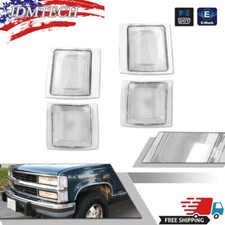 4pcs Clear Front Side Marker Corner Lights For 94-00 Chevygmc Ck Pickup Trucks