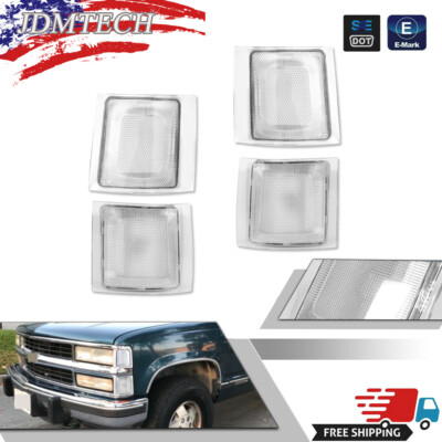 Clear Front Left and Right Lower Side Marker Set For 1995-2000 Chevrolet Tahoe