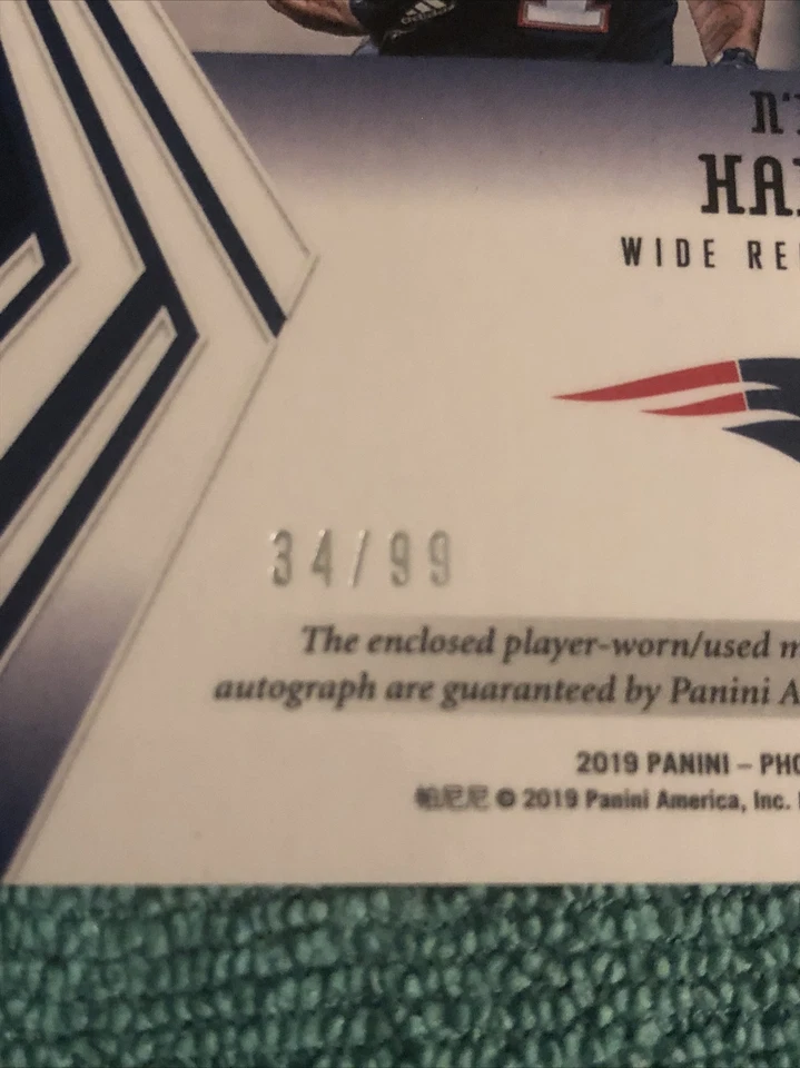 2019 Phoenix Rising Material Signature Football /99 N'Keal Harry Rookie Auto RC - Image 3 of 4