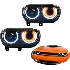 One Set Drl Projector Headlights For 2009-2014 Dodge Challenger R/t Srt8 Sxt