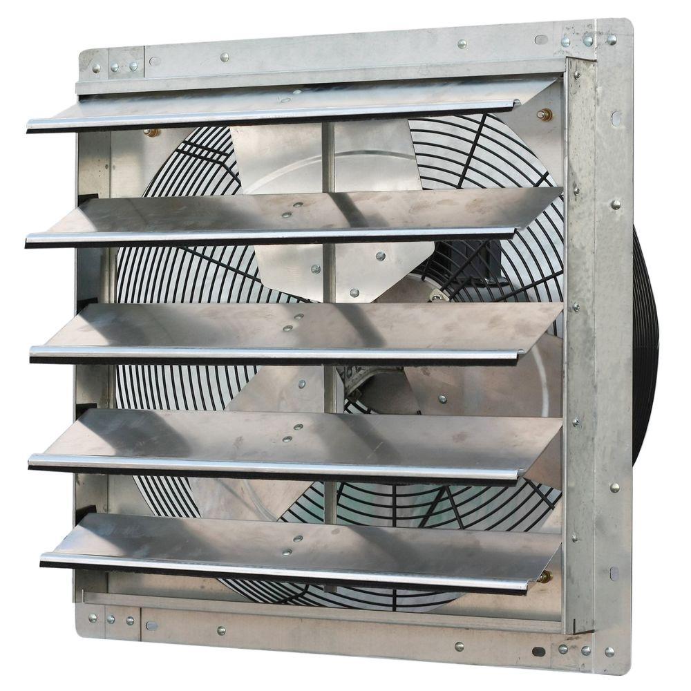 3368 CFM Silver Electric Powered Gable Mount Shutter Fan/Vent 3368 CFM Silver Electric Powered Gable Mount Shutter Fan/Vent