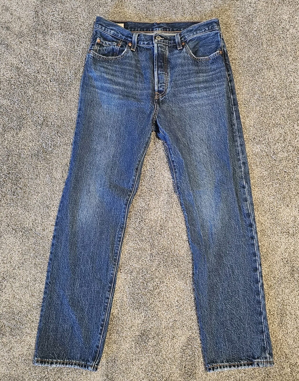 Levis 501 Button Fly Premium Jeans High Rise 100% Cotton Women's Sz W29 L30