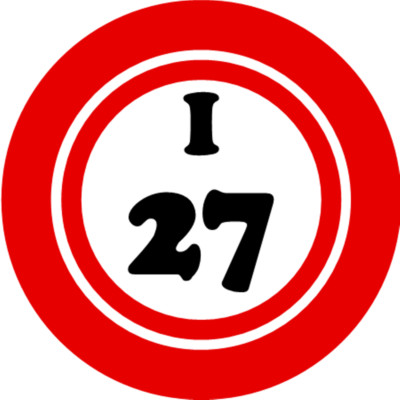 I 27 I27 Bingo Ball - 10 Pack Circle Stickers 3'' x 3'' - Hobby Number Board Lucky