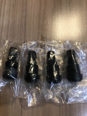 4 RAYS VOLK RACING BLACK FORGED ALUMINUM VALVE STEM CAPS WHEEL RIM UNIVERSAL JDM