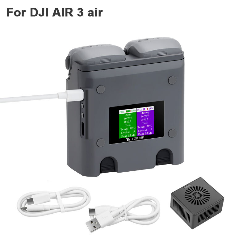 Dual Battery Charger For DJI Drone AIR 3 air with Display Screen Accessories USB-image