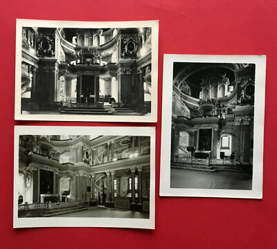 3 x DDR Foto AK EISENBERG in Thüringen um 1954 Schlosskirche Innenansicht( 56450