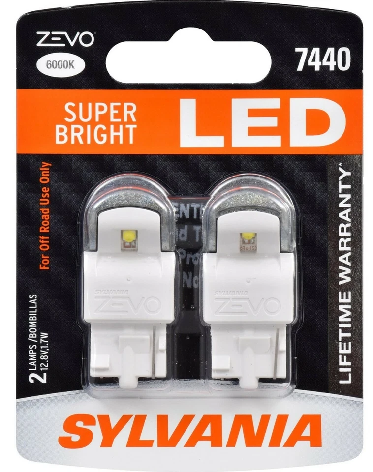 Sylvania ZEVO LED Light 7440 White 6000K Two Bulbs DRL Daytime light Replacement - Image 2 of 4