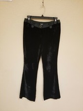 DOLCE & GABBANA Black Velvet Wide Leg Pants Mid Rise Authentic Designer Size 4
