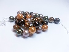 Multicolor South Sea shell round beads. High Luster Mother of pearl beads 12mm