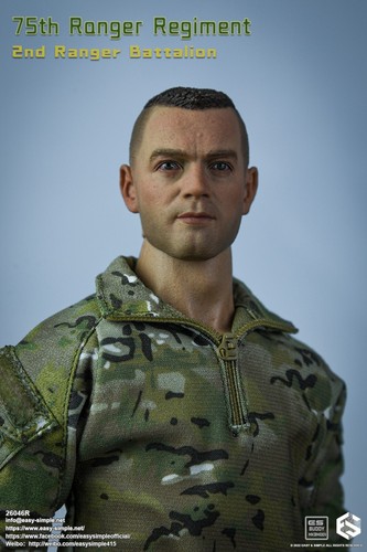 1:6 Easy & Simple 75th Ranger Regiment Male Head Sculpt 12" Action Figure 26046R - Picture 7 of 10