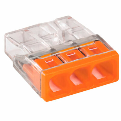 Wago 2273-203 3-Wire Compact Push Wire Splicing Connector 24A Orange