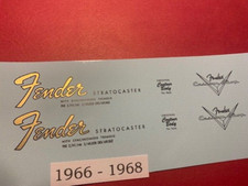Fender '66 to '68 CBS Stratocaster Waterslide Headstock Decal 2 per listing