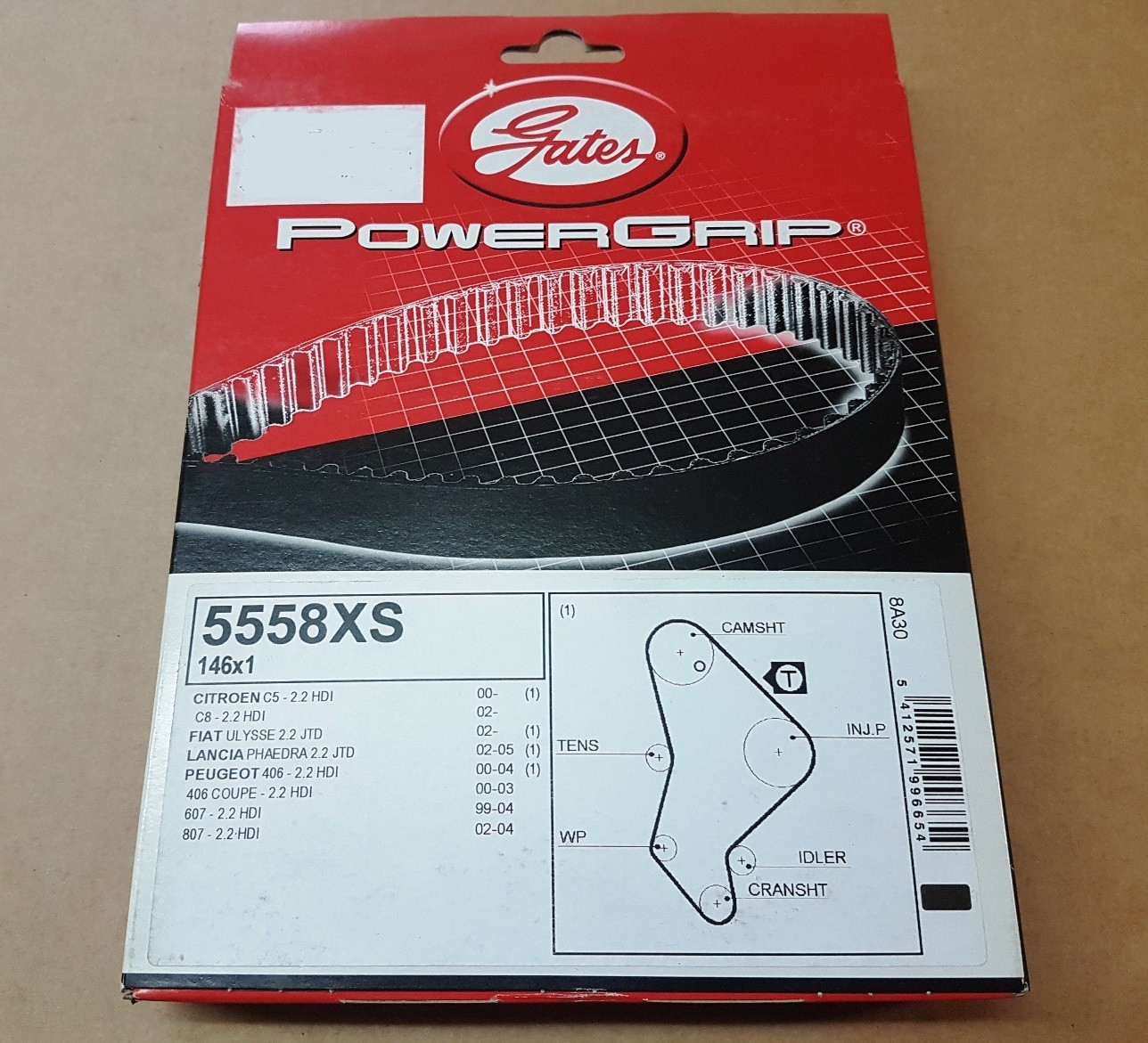 Gates Timing Belt For Citroen C5 C8 Peugeot 406 607 807 2.2HDi 5558XS