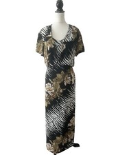 Joseph Ribkoff Floral Maxi Dress With Shrug Set UK 16 Black Beige Summer