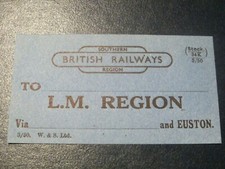 BR Southern Regon to LM Region v Euston Luggage Label W&S Ltd. 3/50 Print