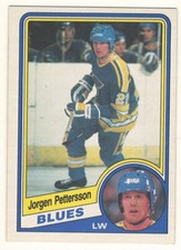 1984-85 O-PEE-CHEE # 189 JORGEN PETTERSSON BLUES HOCKEY OPC  NICE AND NO CREASES