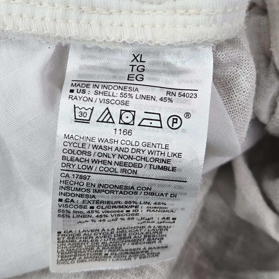 Old Navy Women Shorts XL Beige Tie Dye Linen Viscose Maternity 5" Inseam Pockets - Image 4 of 4