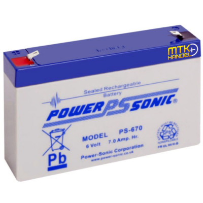 POWERSONIC PS670 6V 7Ah AGM BLEI AKKU  AGM BATTERIE