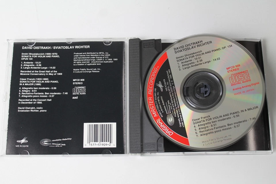 Oistrakh Richter Perform Shostakovich Franck Sonatas for Violin and Piano MFSL Foto 2 de 3