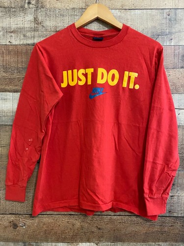 Vintage Nike Red T Shirt Small Blue Tag 