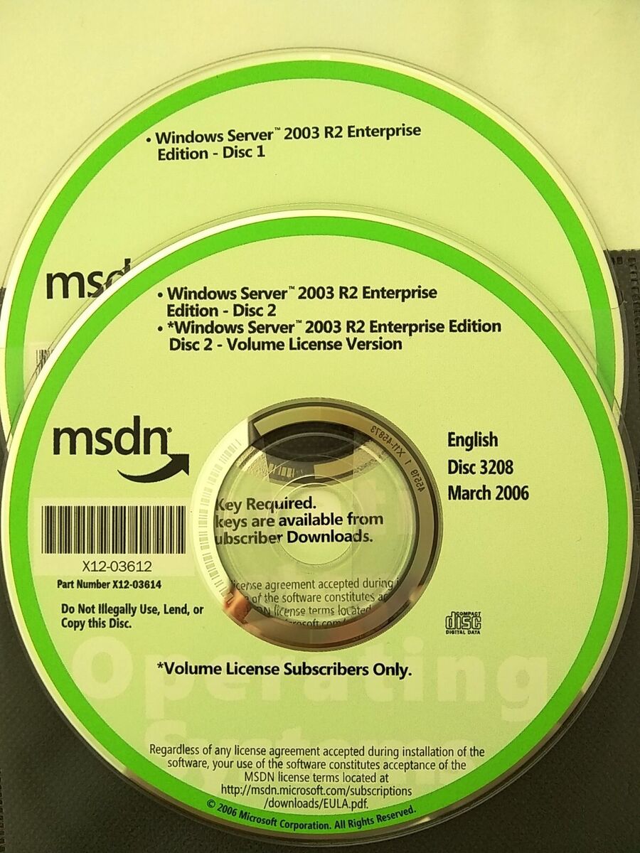 Windows Server 2003 R2 Enterprise 32 bit Full Version CD set Windows Server 2003 R2 Enterprise 32 bit Full Version CD set