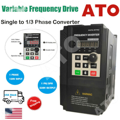 ATO Variable Frequency Drive Inverter 0.75KW 1HP 4A VFD 120V Input 220V Output
